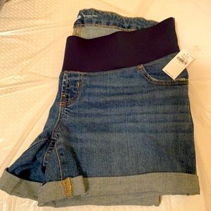 Maternity denim shorts